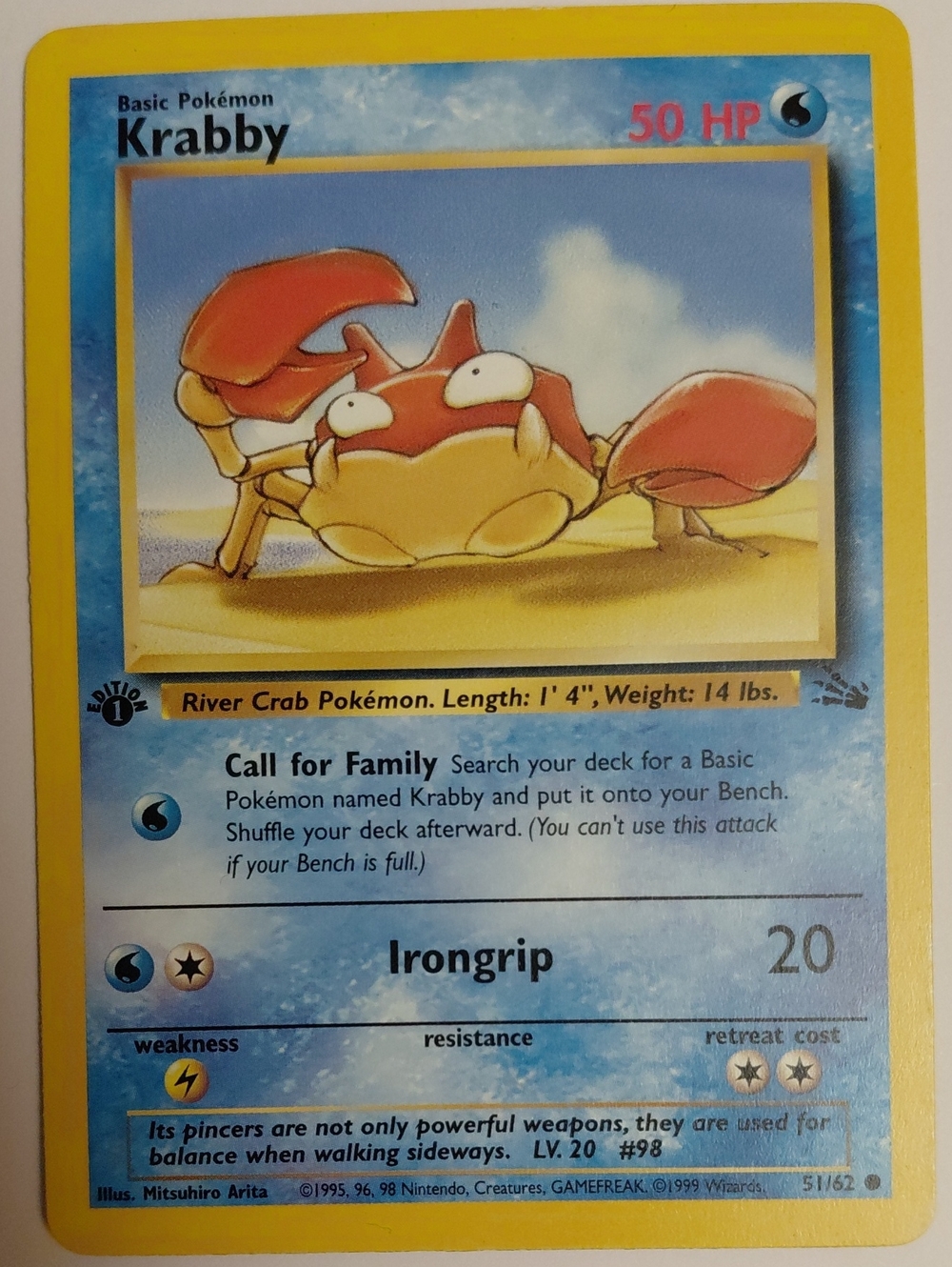 1st Edition Vintage Pokemon Card Lot- Seaking, Krabby, Horsea - Moderate Play - Picture 5 of 15